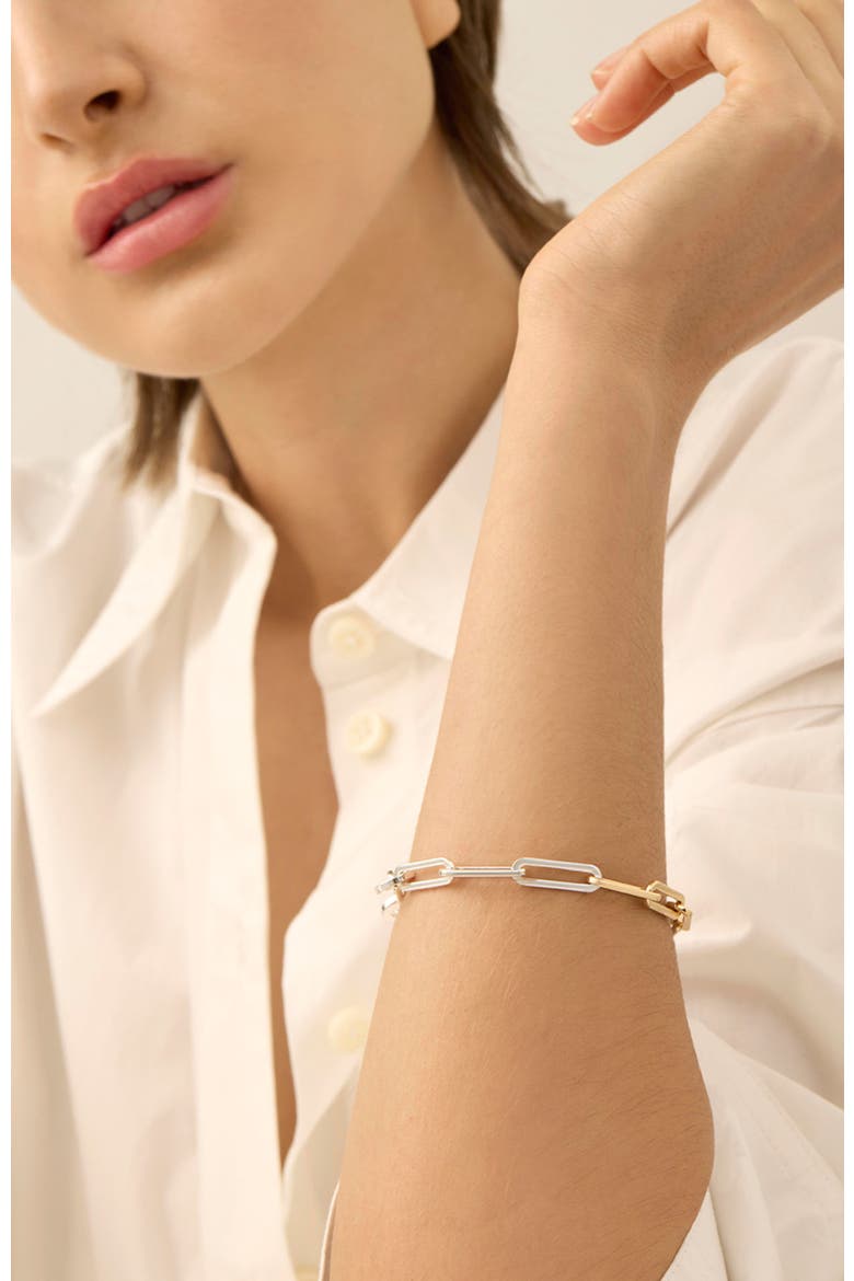 Andi Paper Clip Chain Bracelet, Alternate, color, TWO TONE