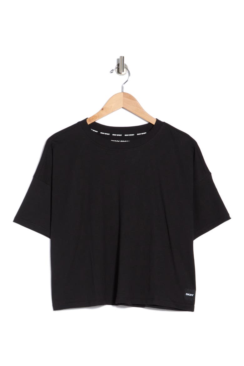 Tonal Logo Patch Short Sleeve T-Shirt, Main, color, BLACK