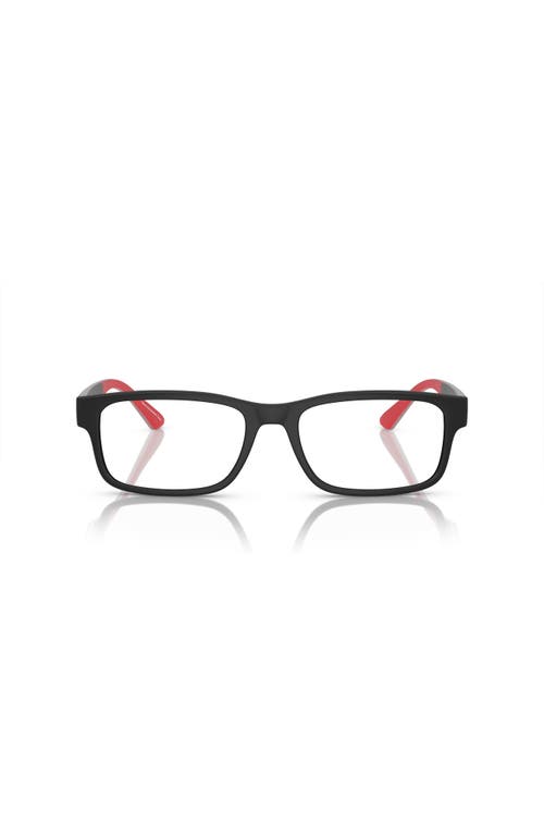 Armani Exchange 56mm Rectangle Optical Glasses In Black