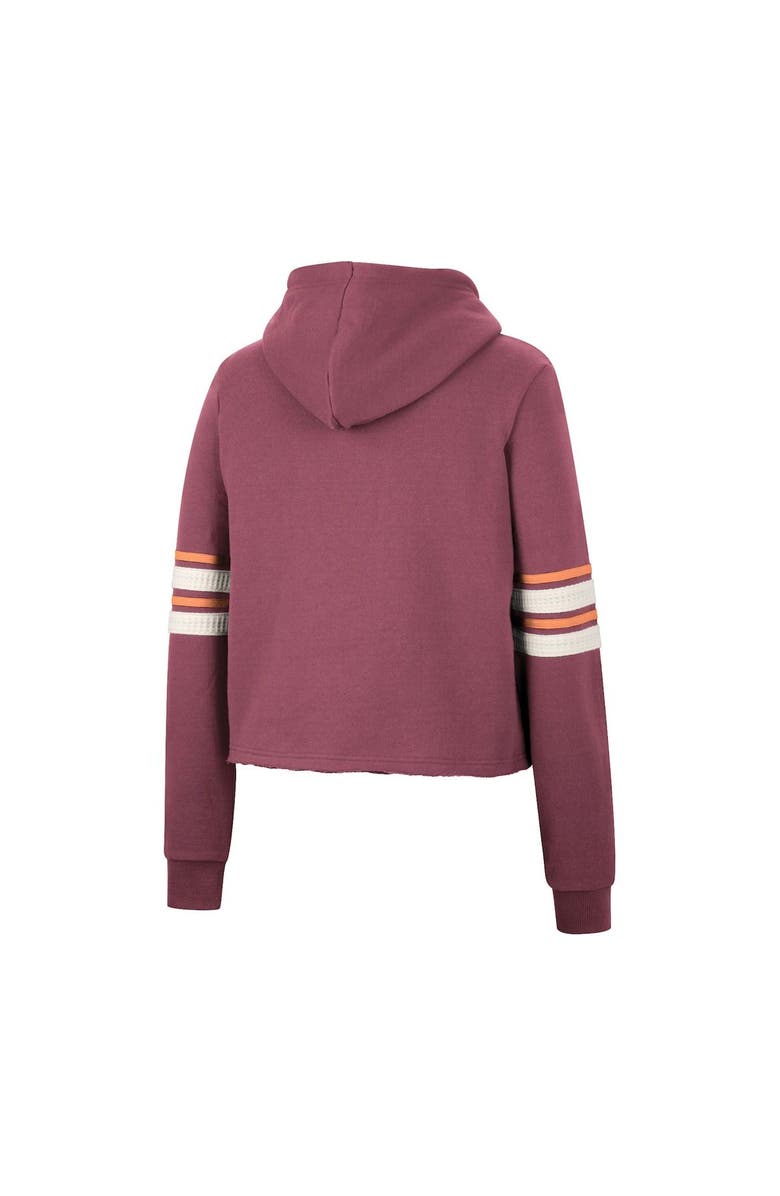 COLOSSEUM Women's Colosseum Maroon Virginia Tech Hokies Retro Cropped Pullover Hoodie, Alternate, color,