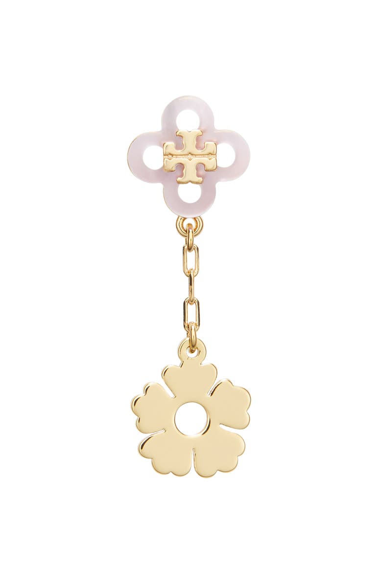 Forget Me Not Linear Earring, Alternate, color, TORY GOLD / PINK