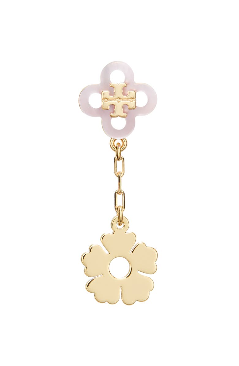 Tory Burch Forget Me Not Linear Earring, Alternate, color, Tory Gold / Pink