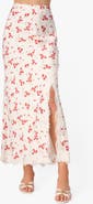 CAMI NYC Teagan Floral Hammered Satin Maxi Skirt