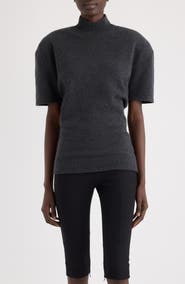 Jacquemus La Maille Castagna Short Sleeve Merino Wool & Cashmere Sweater