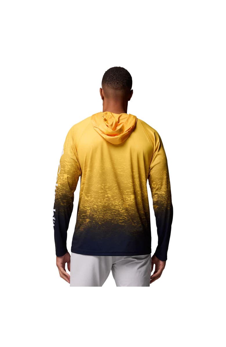 Columbia Men's Columbia  Maize Michigan Wolverines PFG Gradient Water Super Terminal Tackle Hoodie Omni-Wick T-Shirt, Alternate, color, 