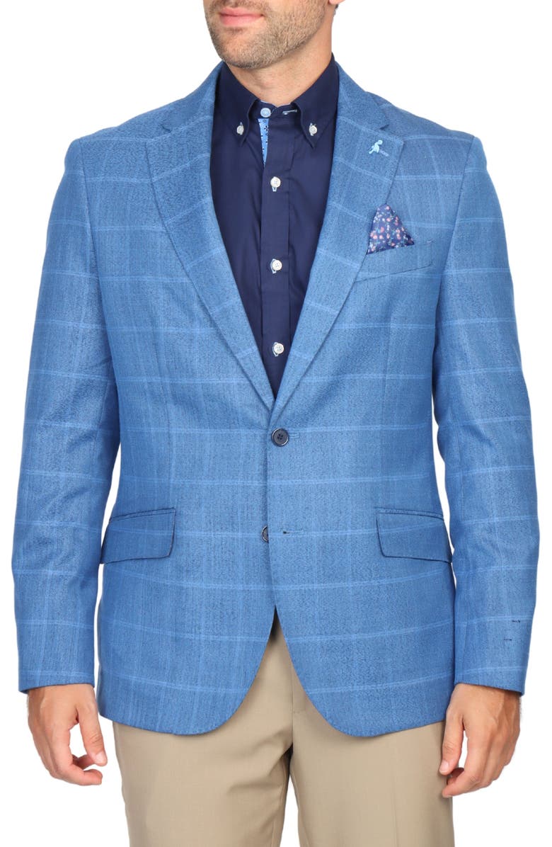 TailorByrd Shadow Windowpane Sport Coat, Alternate, color, Sapphire Blue