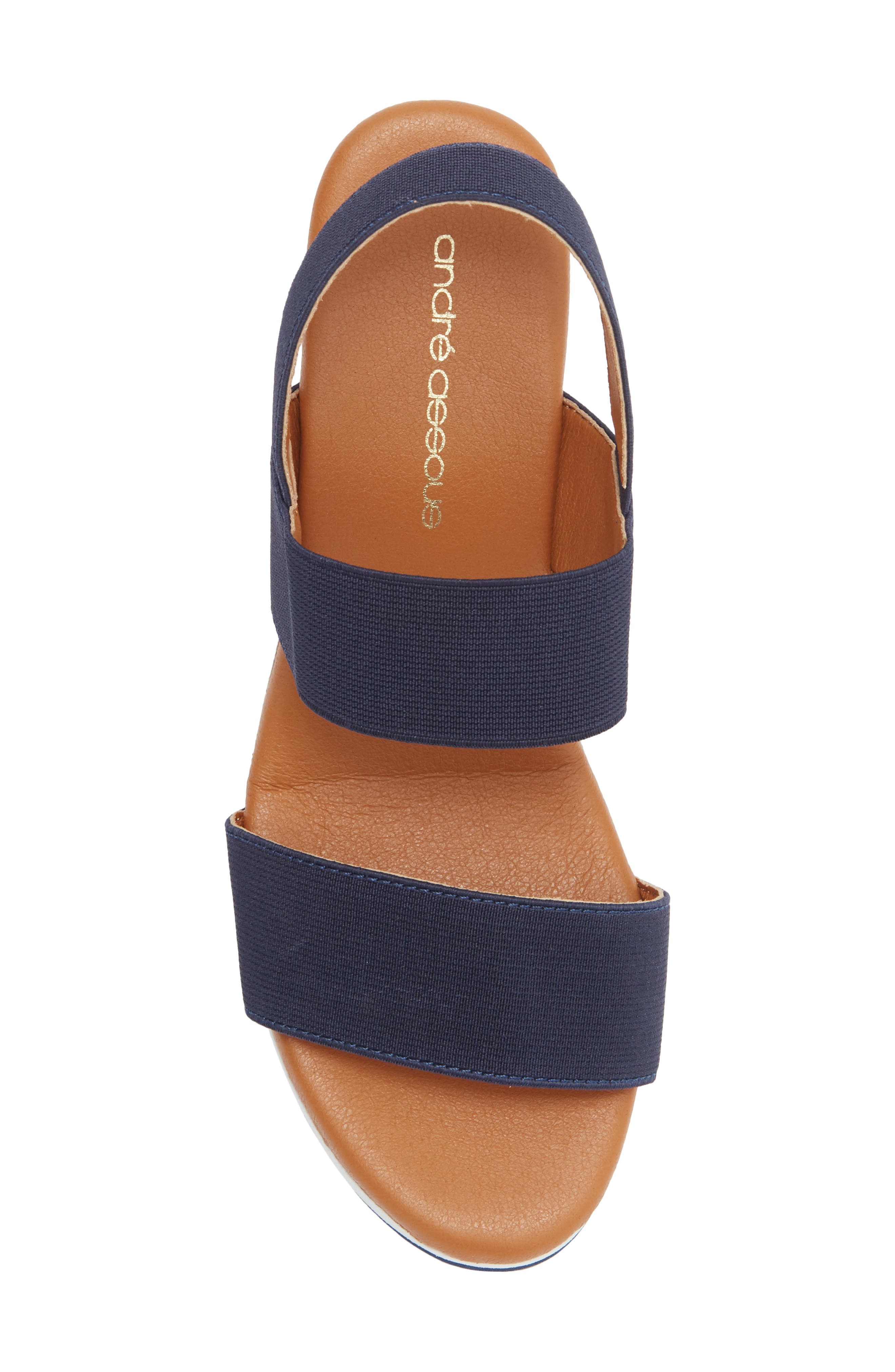 André Assous Nikola Slingback Platform Wedge Sandal, Alternate, color, Navy
