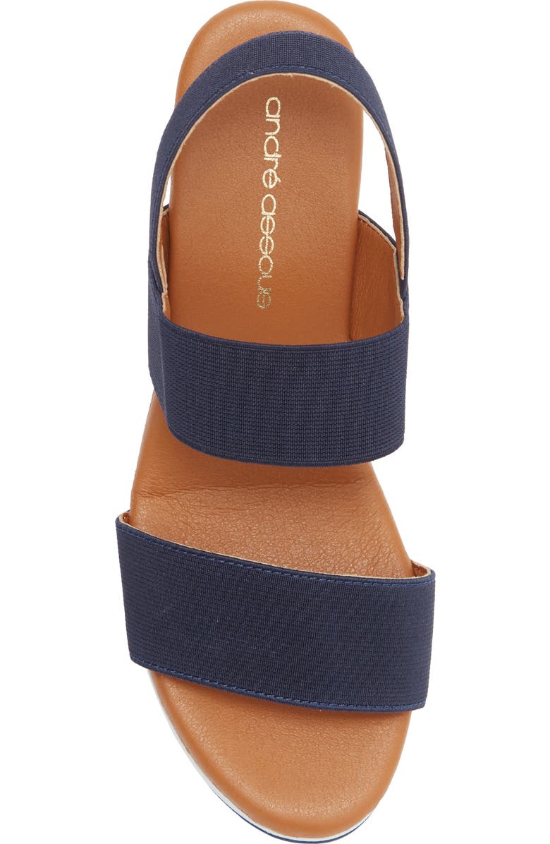 André Assous Nikola Slingback Platform Wedge Sandal, Alternate, color, Navy