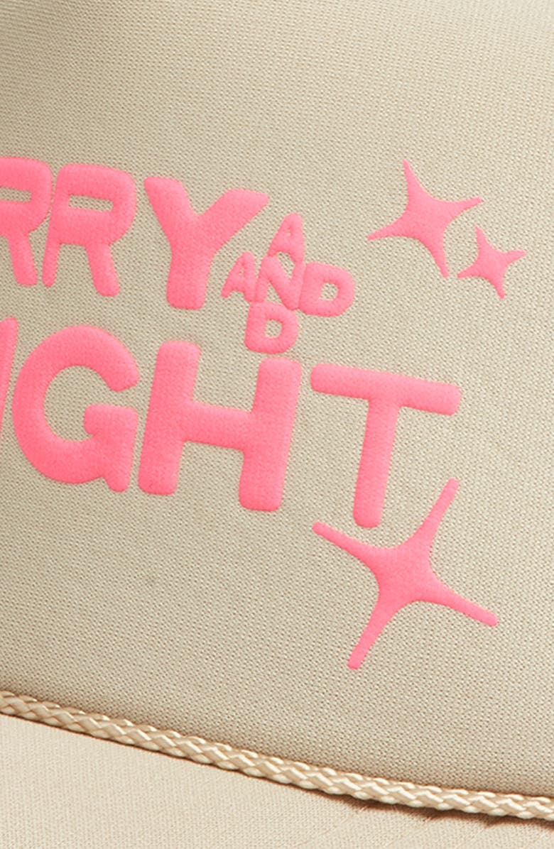 Friday Feelin’ Merry Bright Stars Trucker Hat, Alternate, color, Tan