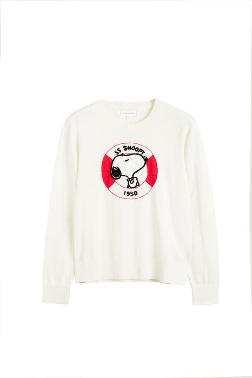 Chinti & Parker Cream Cotton Snoopy Nautical Sweater In Cream