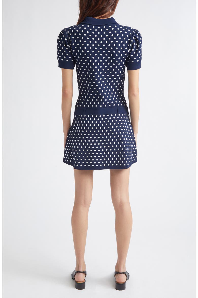 Tumi Polka Dot Polo Sweater Dress, Alternate, color, NAVY MULTI