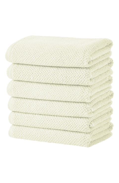 Set of 6 Textured Hand Towels