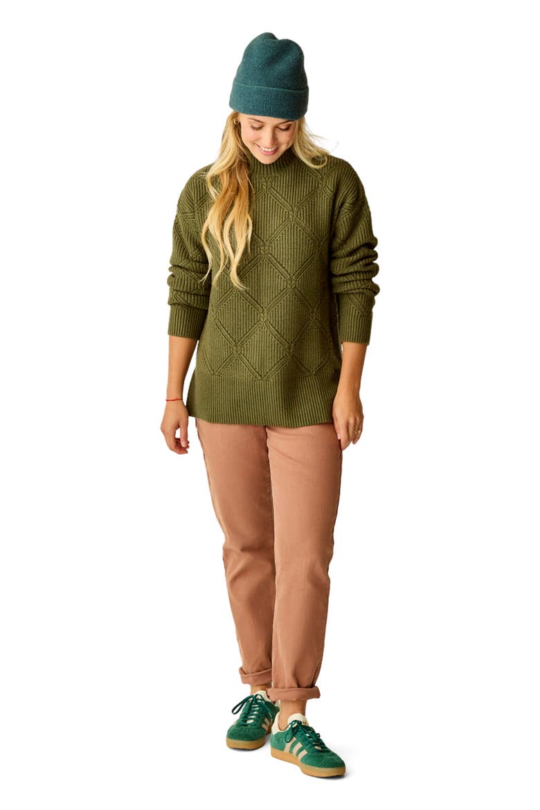 Woodward Allover Sweater, Alternate, color, Fir Heather