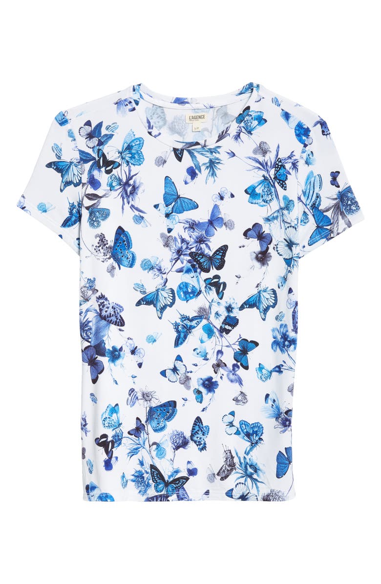 L'AGENCE Ressi Butterfly Print T-Shirt, Alternate, color, 