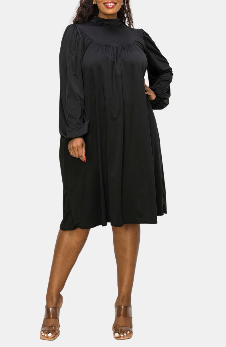 L I V D Amal Long Sleeve Stretch Dress, Alternate, color, Black