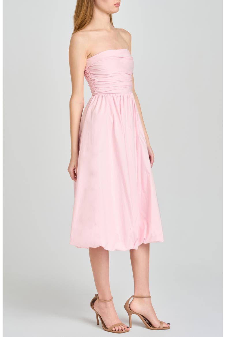 Katherine Bubble Hem Stretch Cotton Midi Dress, Alternate, color, LIGHT PINK