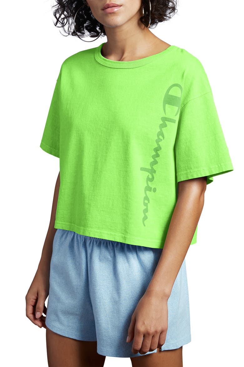 Garment Dye Crop Tee, Main, color, GREEN CONFECTION