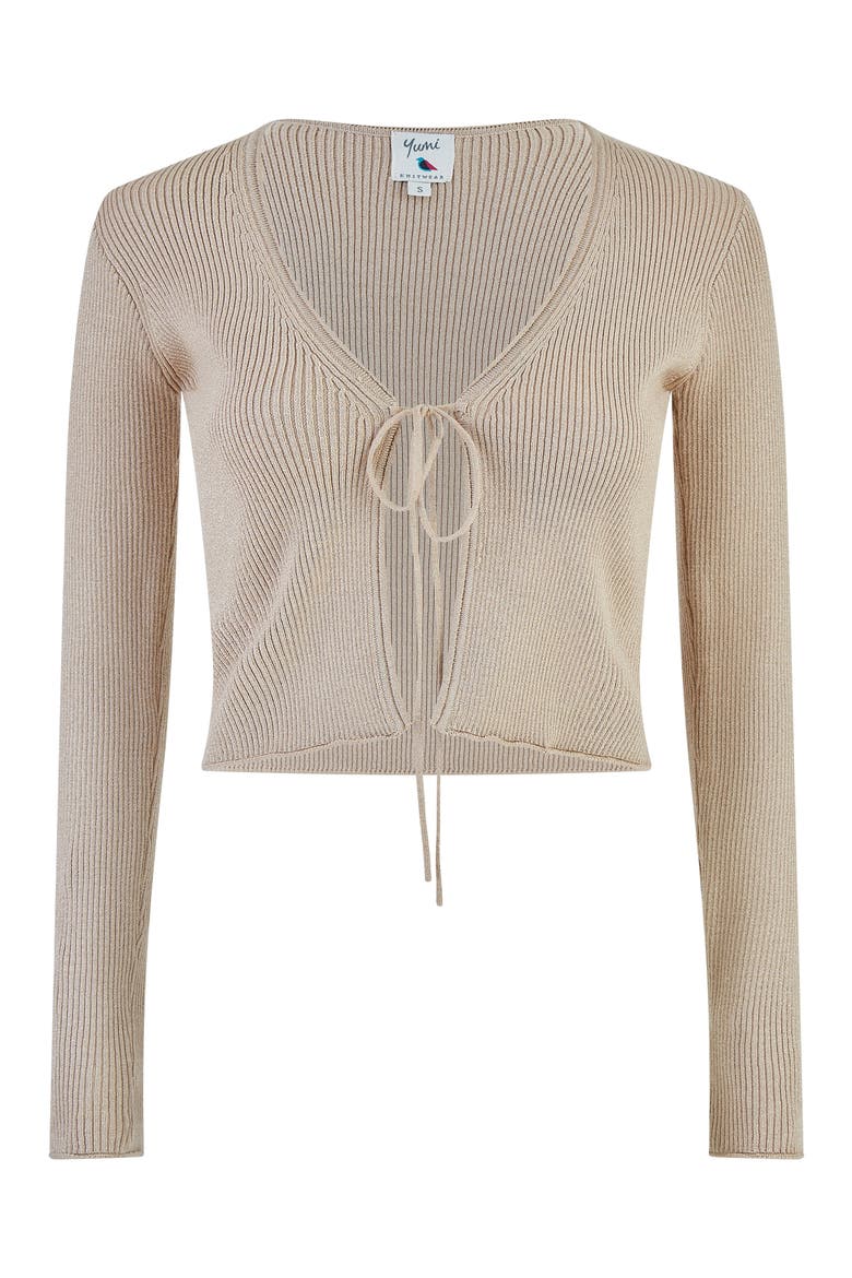 Metallic Rib Knit Bolero, Alternate, color, Gold