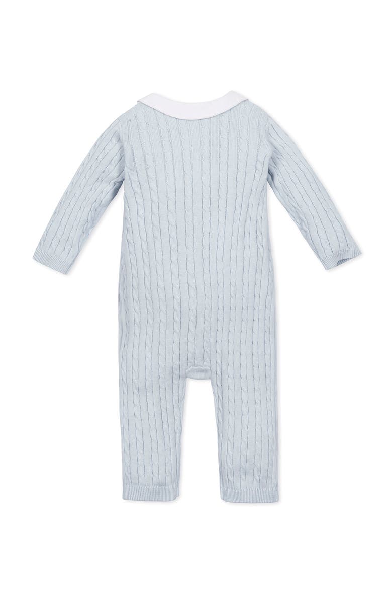 Hope & Henry Baby Organic Peter Pan Collar Sweater Romper, Infant, Alternate, color, Airy Blue Cable