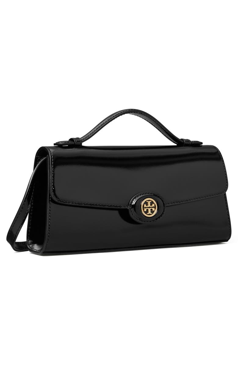 Tory Burch Robinson Spazzolato Top Handle Crossbody, Alternate, color, Black