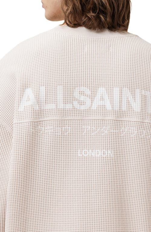 Allsaints Crypt Waffle Knit Long Sleeve Cotton Graphic T-shirt