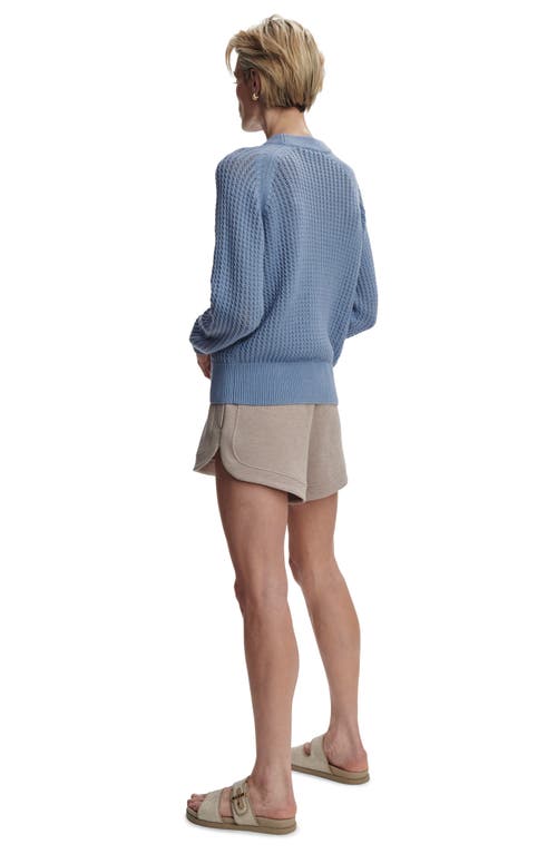 Varley Clay Open Knit Sweater In Rain Blue