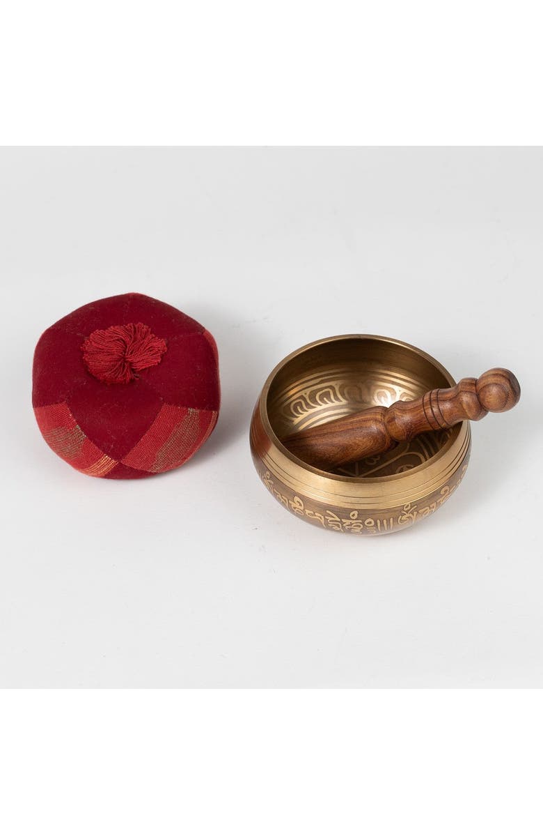 Ten Thousand Villages Calm Wisdom Singing Bowl, Main, color, Gold