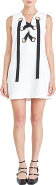 English Factory Grommet Tie Sleeveless Minidress