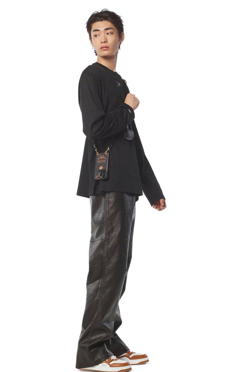 MCM iPhone 15 Pro Case w/ AirPods Pro Charm in Maxi Visetos, Alternate, color, 