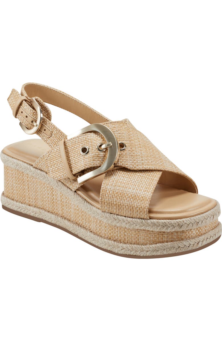 Marc Fisher LTD Renda Slingback Espadrille Platform Wedge Sandal, Main, color,