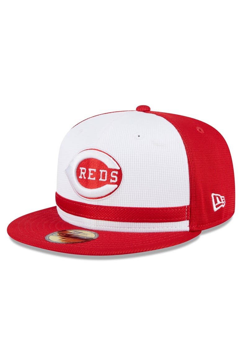 Men's New Era  White Cincinnati Reds 2024 Batting Practice 59FIFTY Fitted Hat, Alternate, color, White