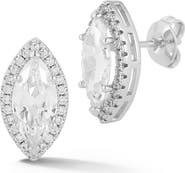GLAZE JEWELRY Marquise Cubic Zirconia Halo Stud Earrings