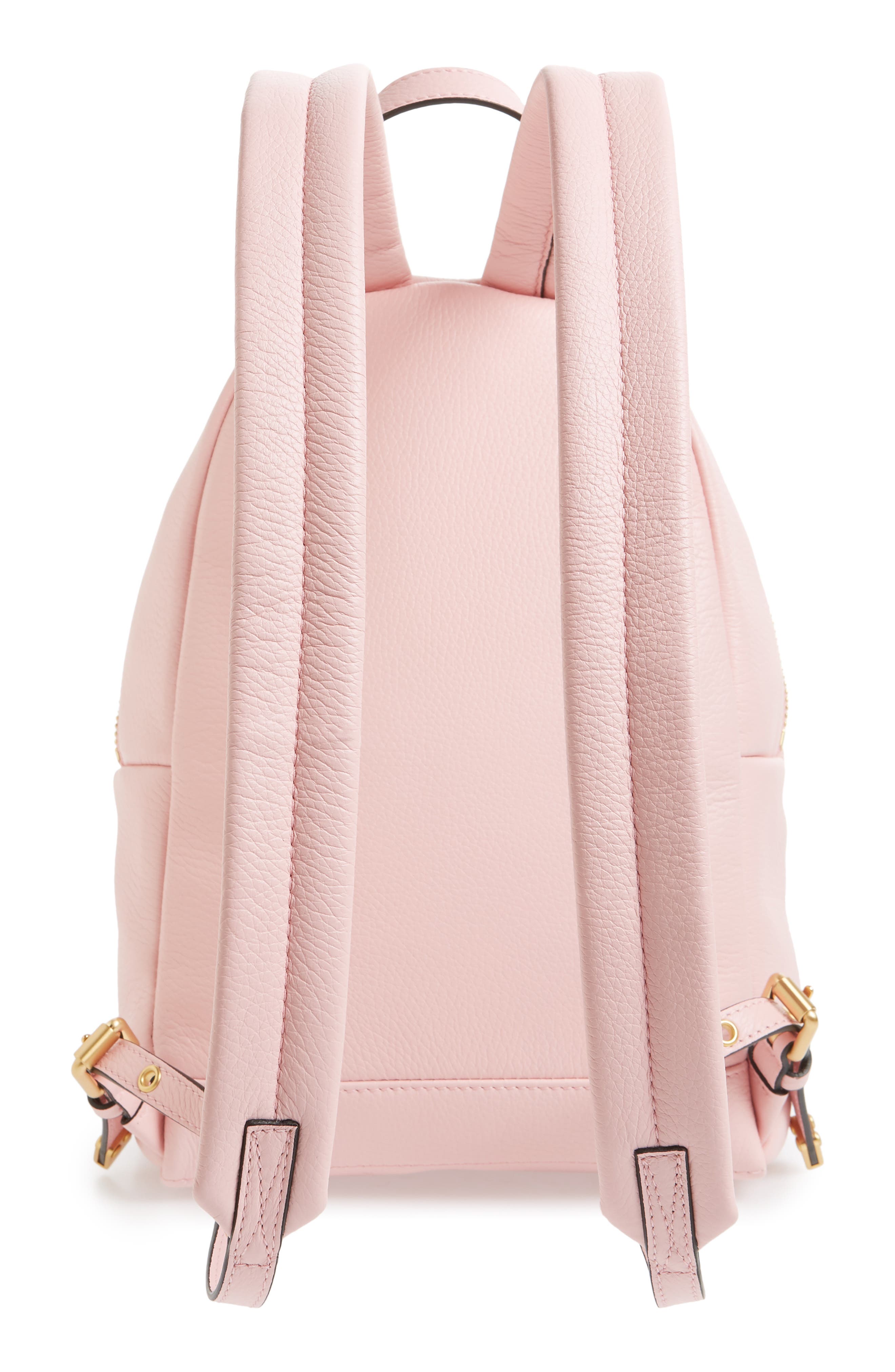 Moschino Logo Leather Backpack, Alternate, color, 