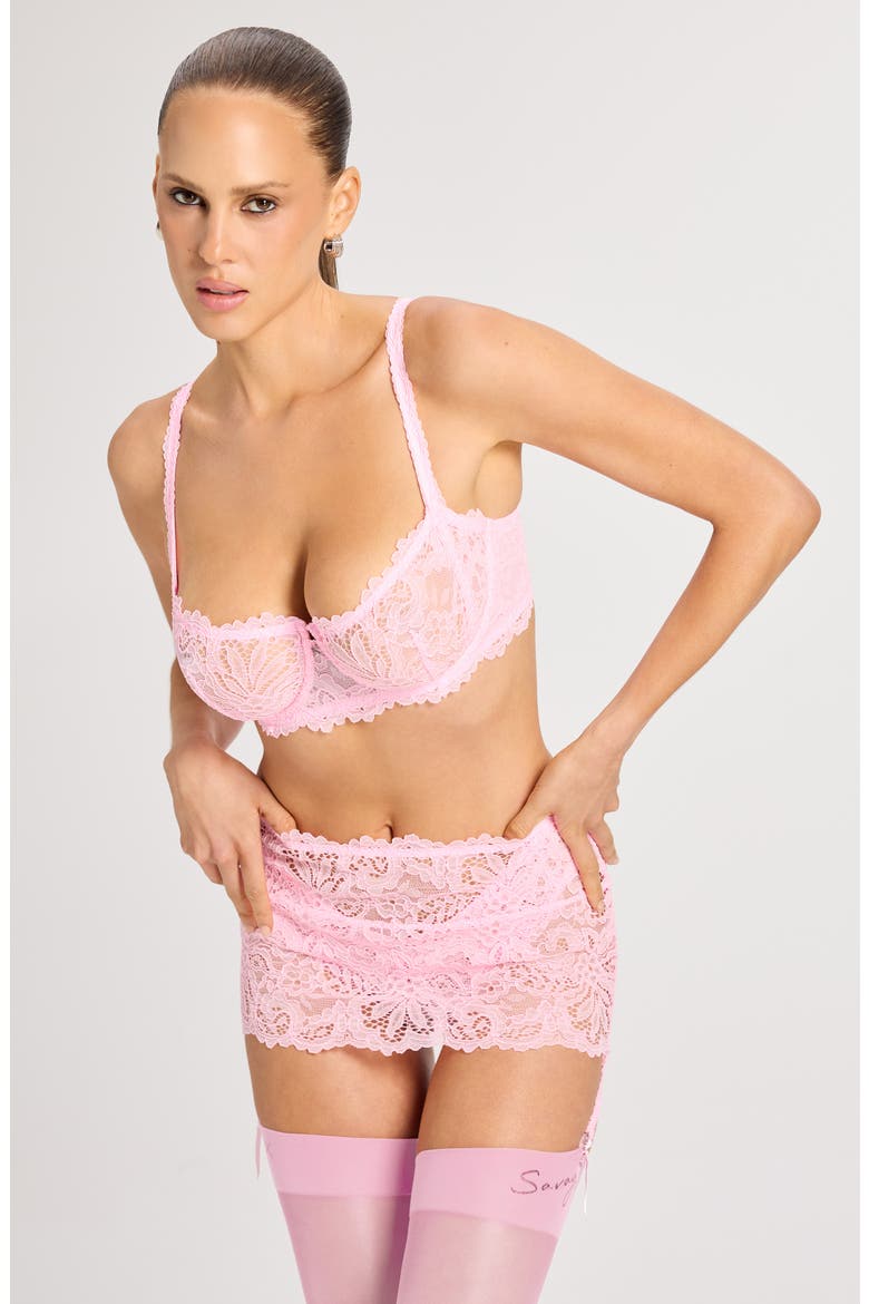 Romantic Corded Lace Garter Skirt, Alternate, color, PERKY PINK