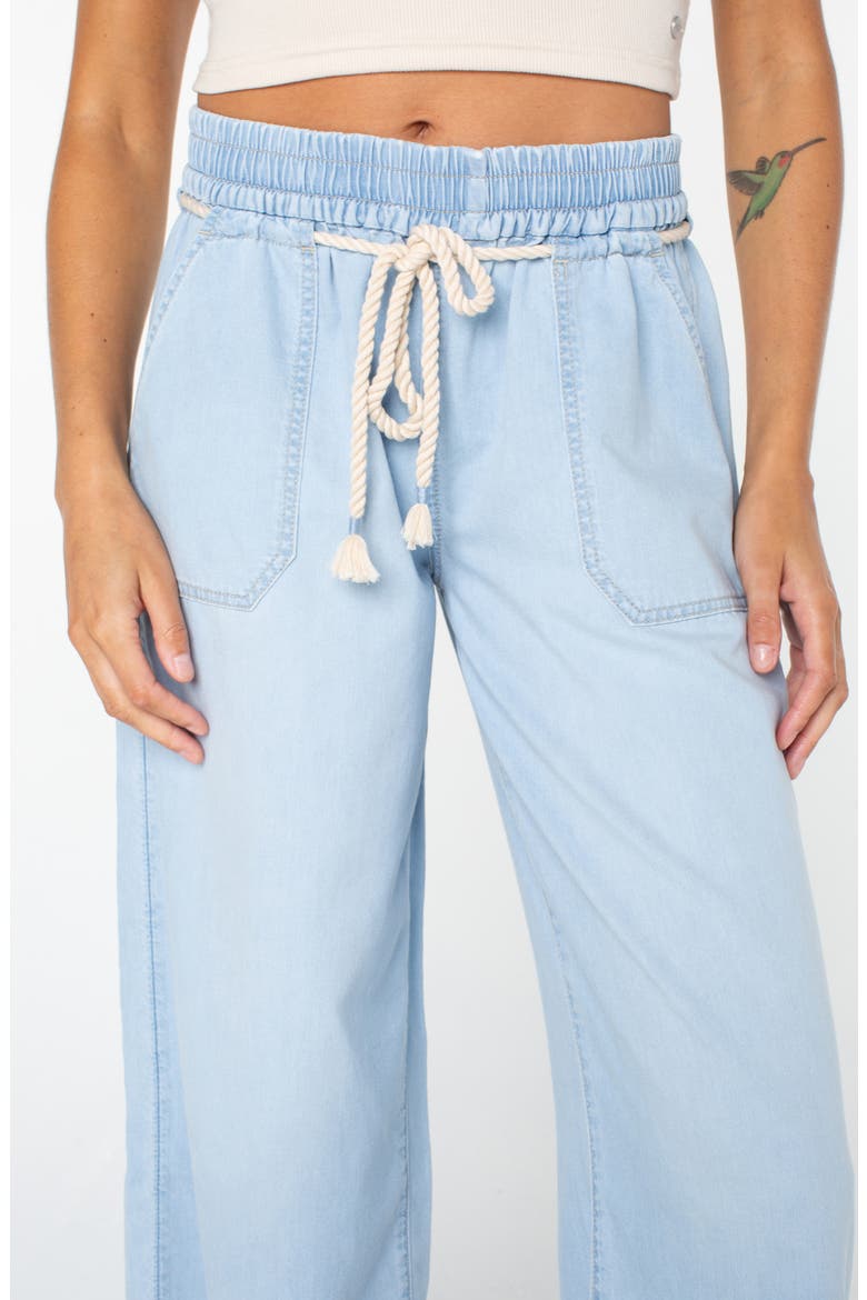 Paddle On Drawstring Denim Pants, Alternate, color, BEACHED WASH DENIM