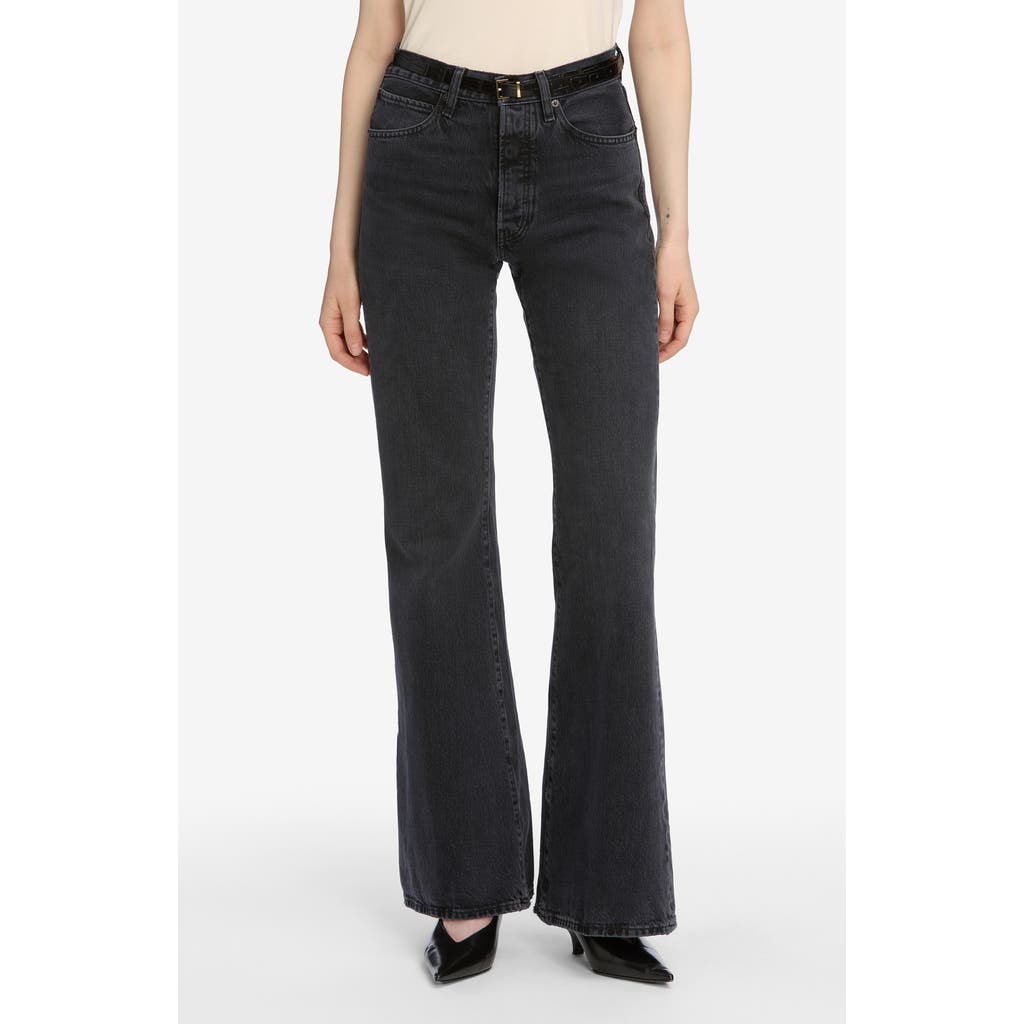 Frame Le Crop Mini Boot Raw Fray Jeans In Black