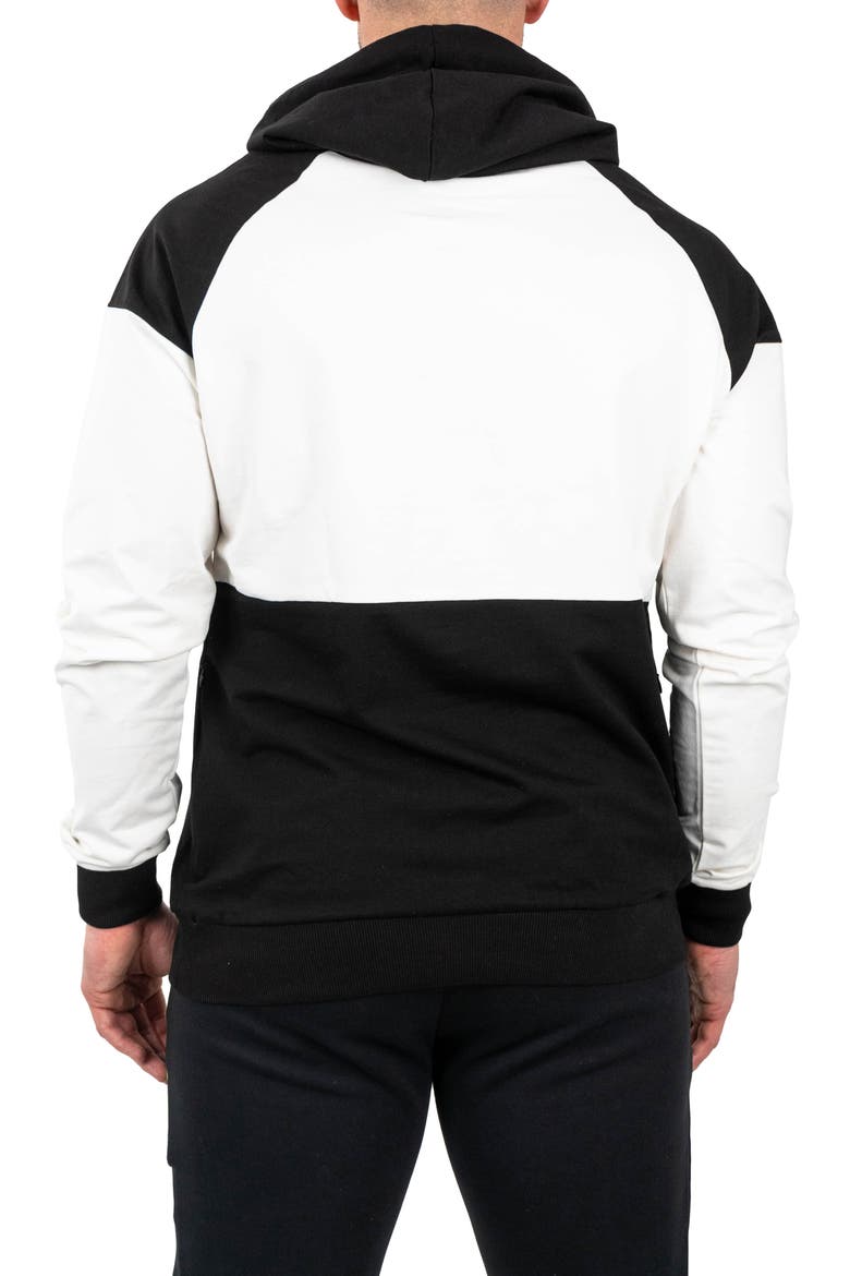 Colorblock Logo Graphic Hoodie, Alternate, color, WHITE