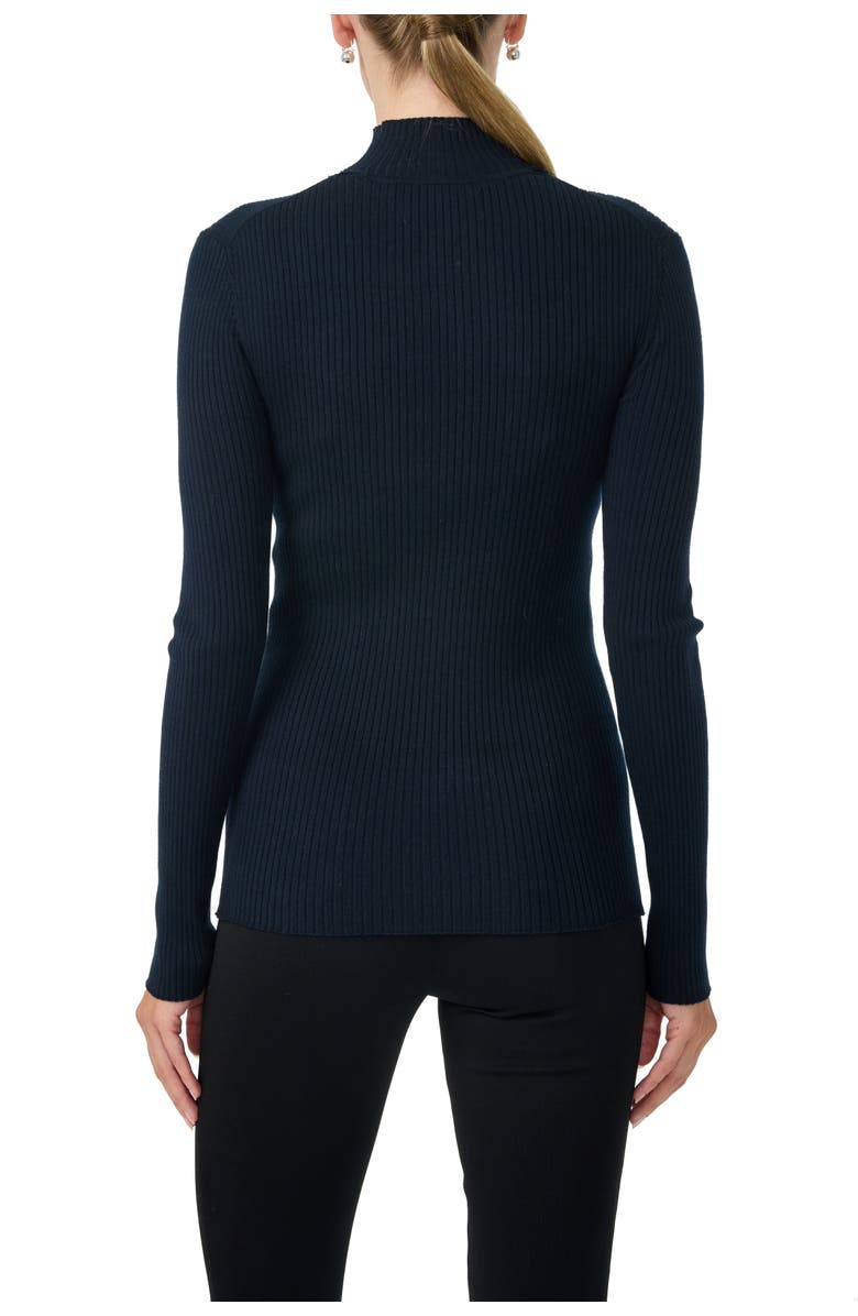 Trina Turk Hempstead Ribbed Turle Neck Sweater, Alternate, color, Indigo