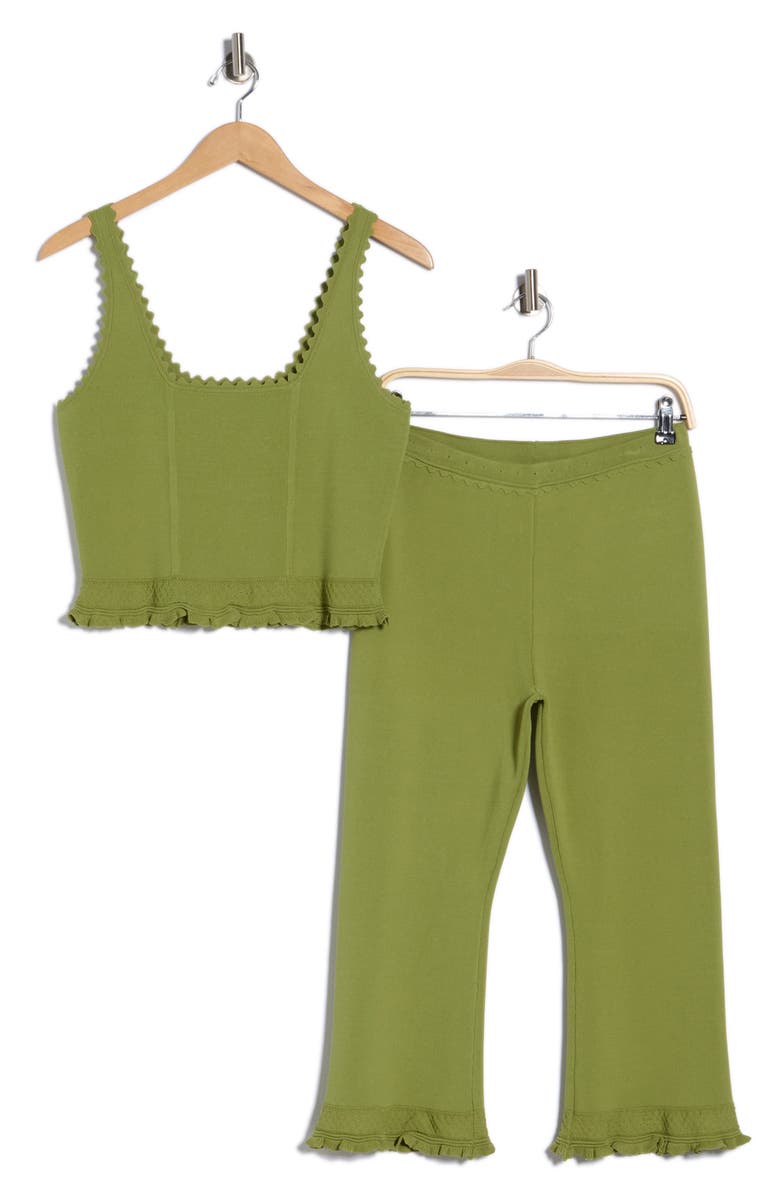 EDIT by JASON WU Scalloped Tank & Leggings Set, Alternate, color, Moss