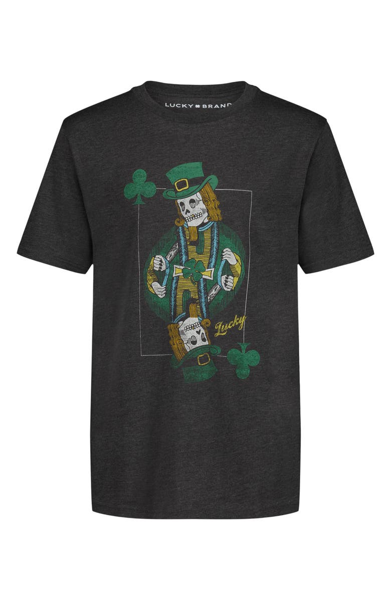 Lucky Brand Kids' Stay Golden Short Sleeve Graphic T-Shirt, Main, color, Charcoal