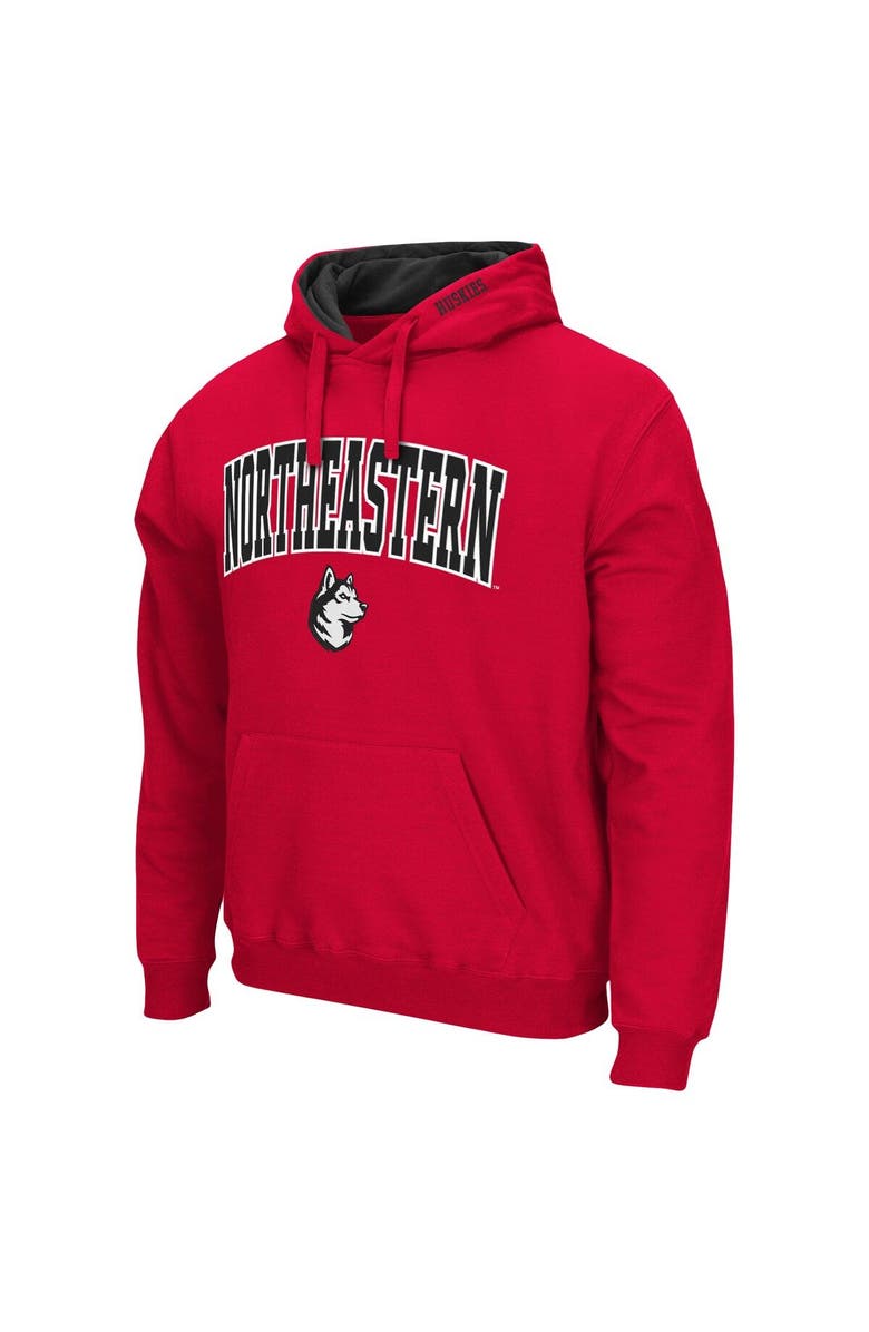 COLOSSEUM Men's Colosseum Red Northeastern Huskies Arch and Logo Pullover Hoodie, Alternate, color, Red