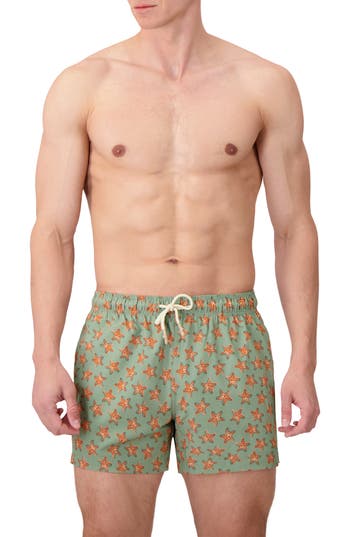 Sunset X Vine Sea Star Print Swim Trunks