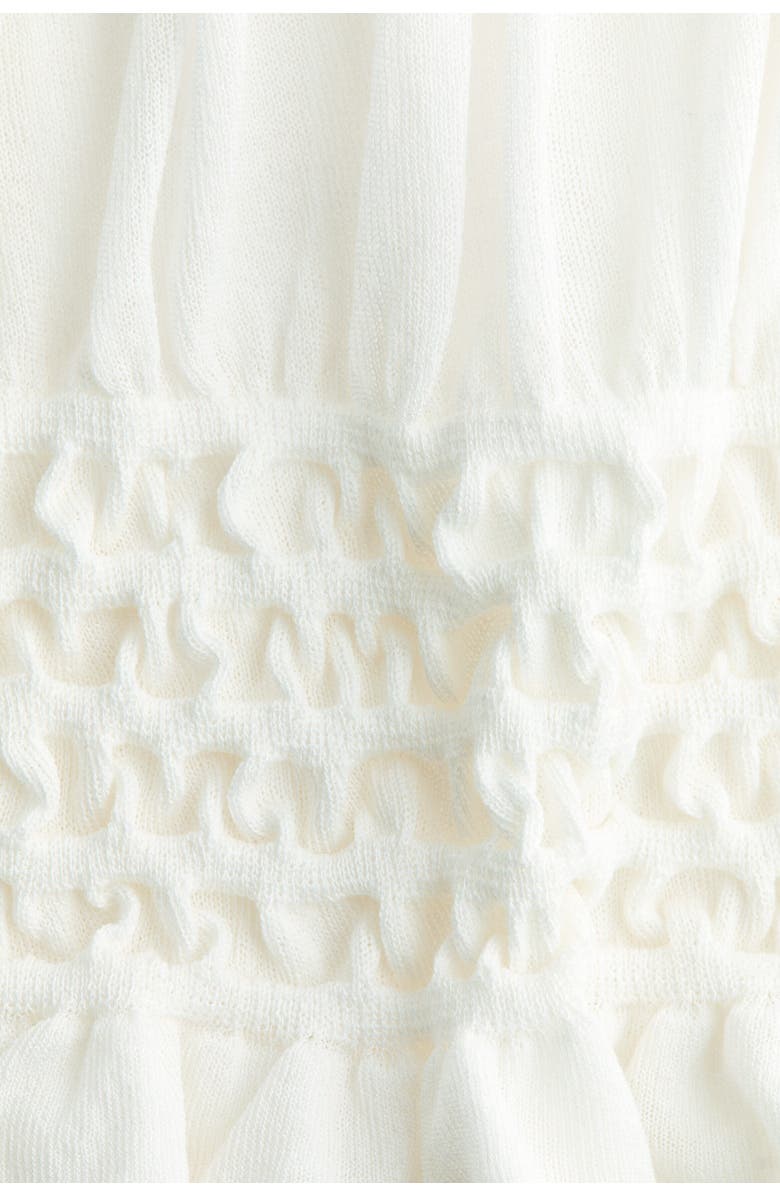 H&M Smocked Fine-knit Top, Alternate, color, Ivory