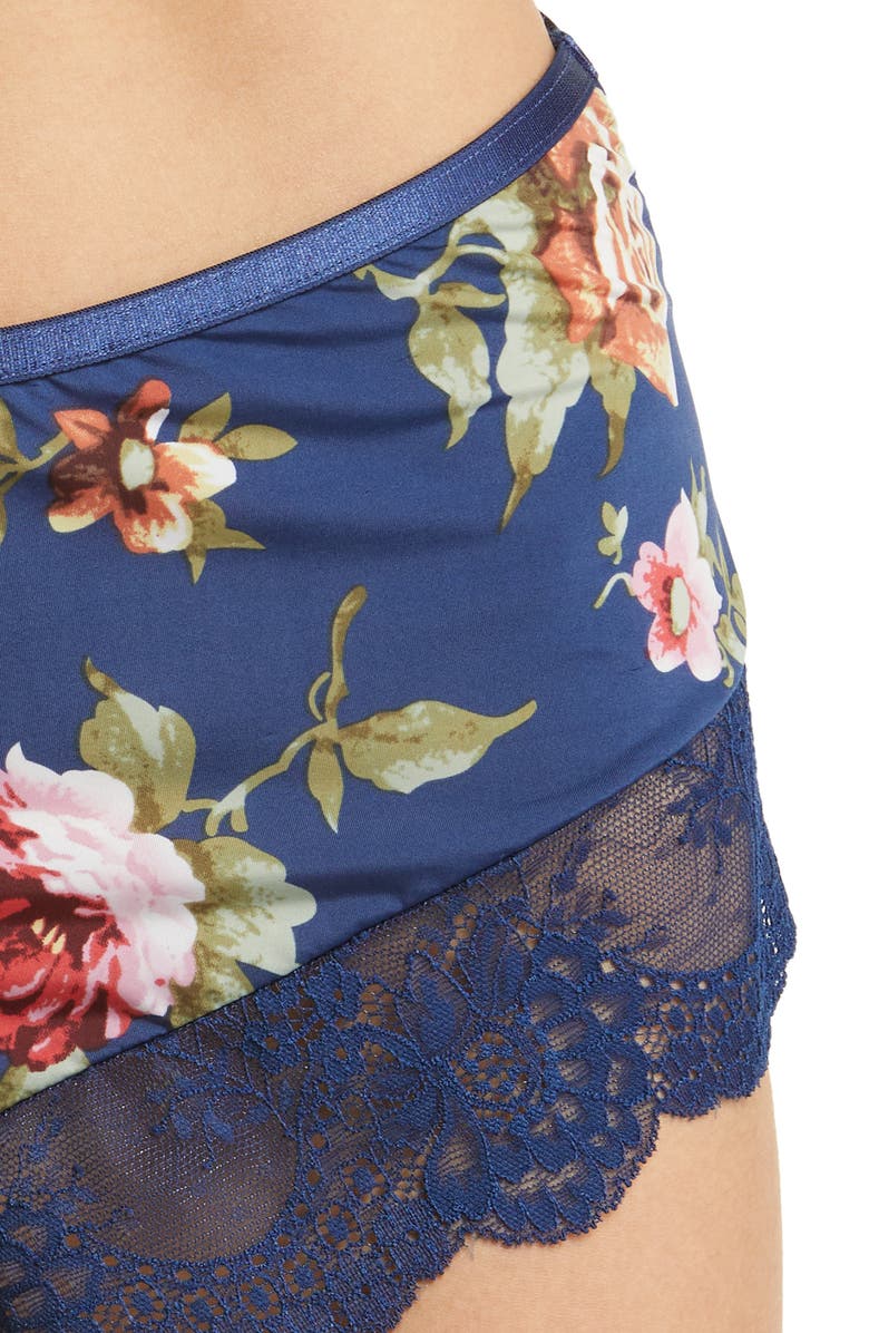 Oh La La Cheri Naeva Floral Print Bralette & Boyshorts Set, Alternate, color, 