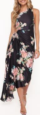 Petal & Pup Kleo Pleated One-Shoulder Maxi Dress