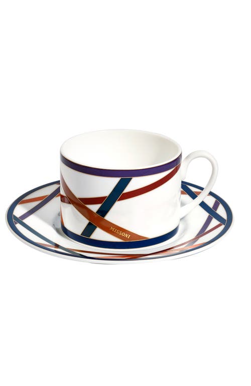 Missoni Home Tableware Tea Cup & Saucer Nastri Set Of 6 In Multi
