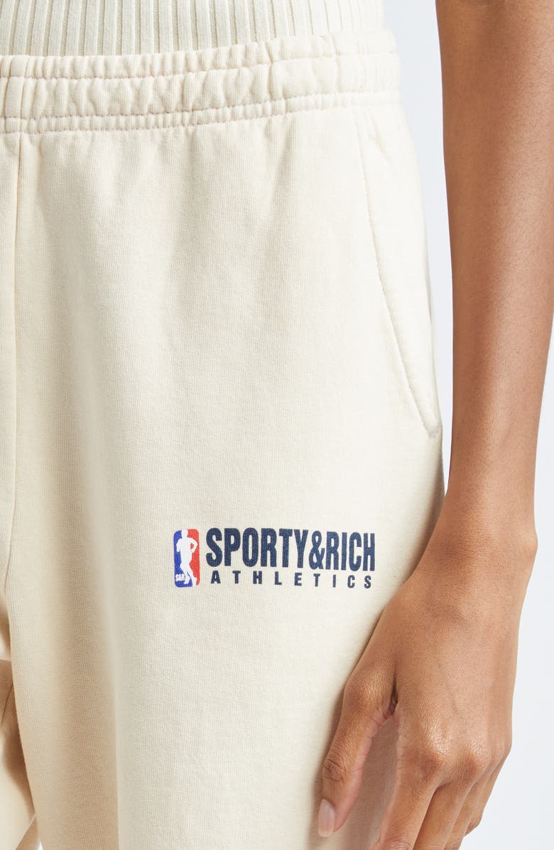 Sporty & Rich Team Logo Cotton Sweatpants, Alternate, color, 
