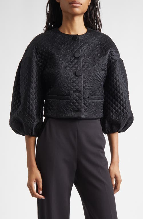 Veronica Beard Drake Quilted Balloon-sleeve Jacket In Black