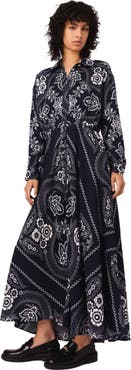 maje Maxi bandana print dress