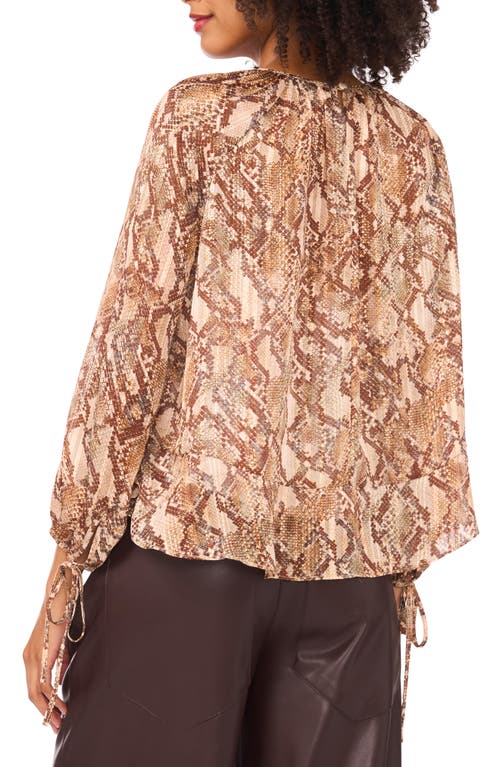 Parker Billow Sleeve Top In Brown
